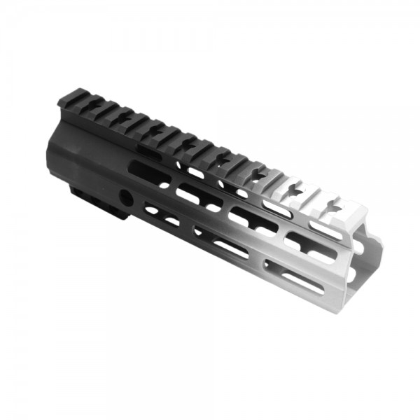 CERAKOTE GRADIENT| AR-15 ANGLE CUT CLAMP ON M-LOK 7 INCH HANDGUARD- BLACK BASE- GRADIENT- BRIGHT WHITE -MADE IN U.S.A